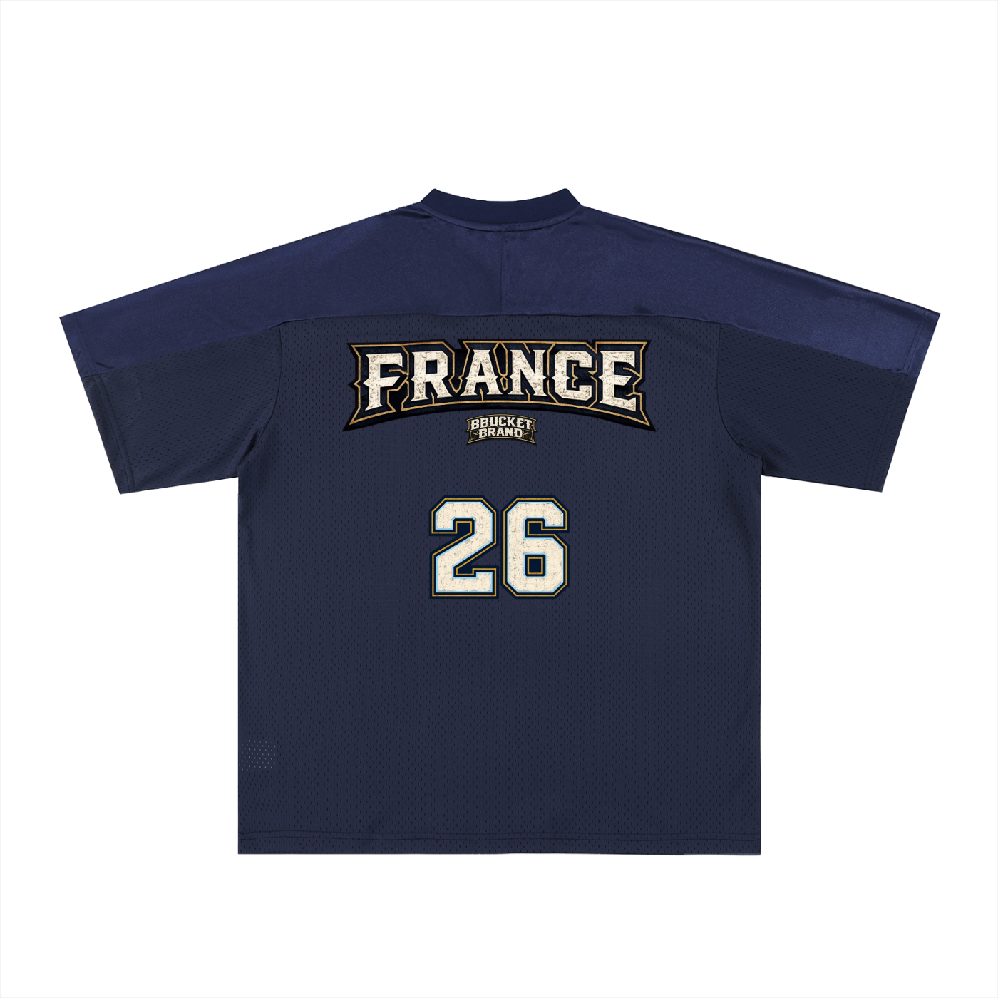 BBUCKET FRANCE JERSEY - NAVY BLUE WITH GRAY BLUE