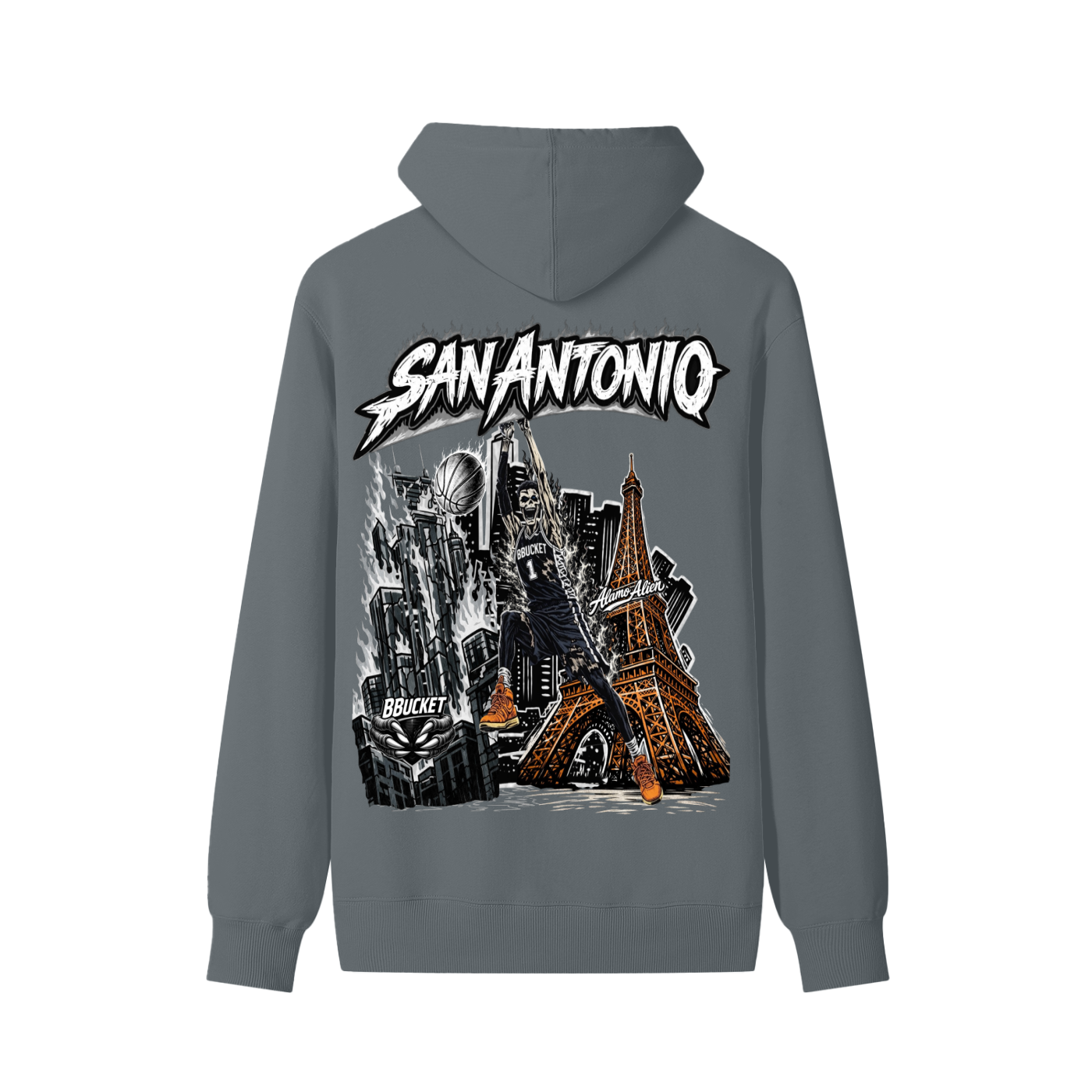 ALAMO ALIEN HOODIE - GRAY