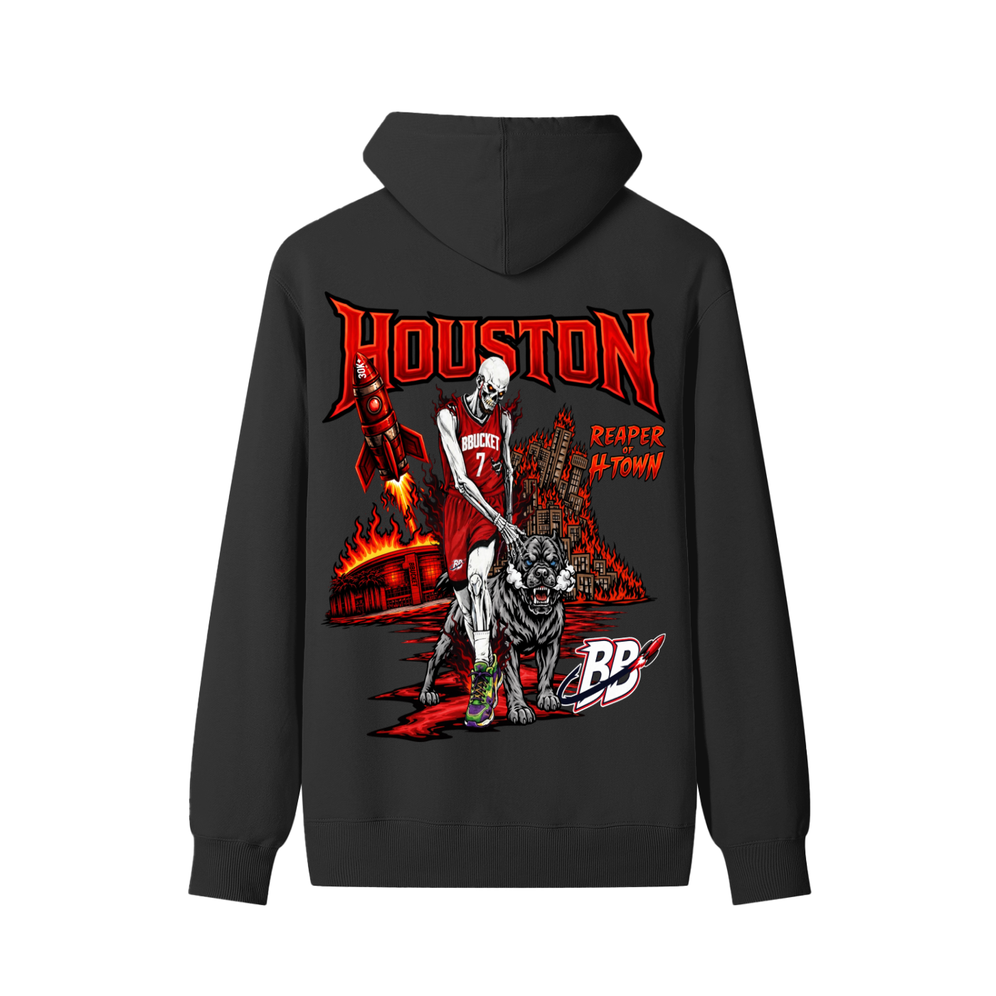 REAPER OF H-TOWN HOODIE- BLACK