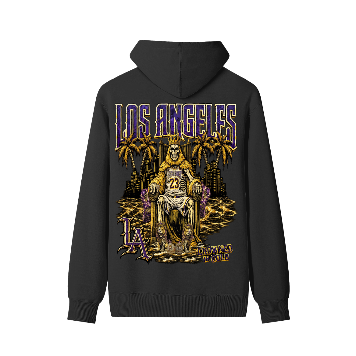 CROWNED IN GOLD HOODIE - BLACK