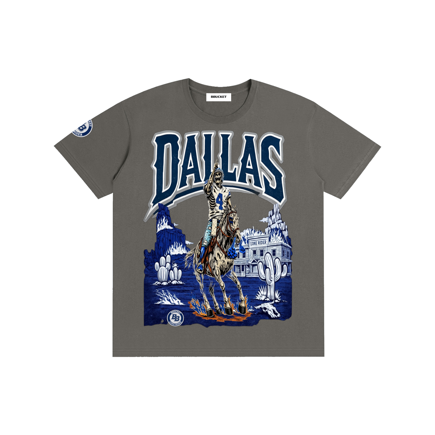 LONE RIDER TEE - GRAY