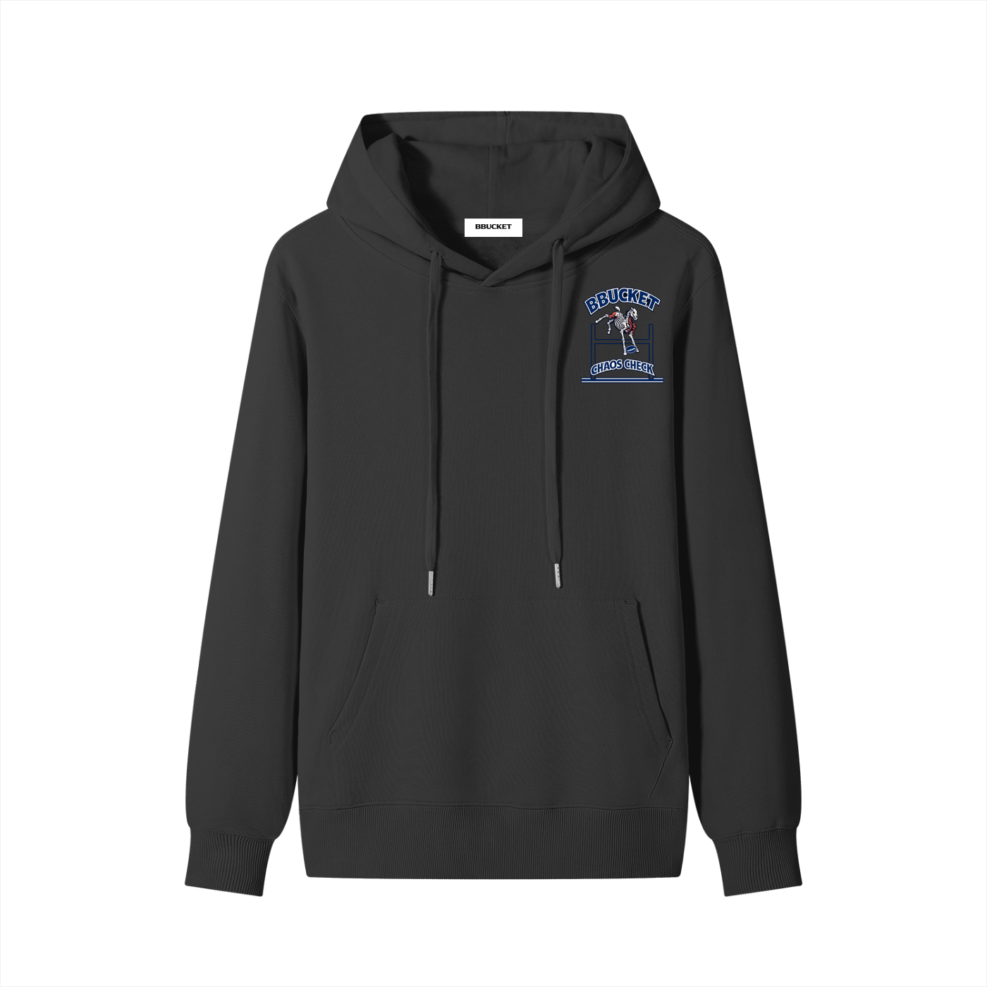 CHAOS CHECK HOODIE - BLACK