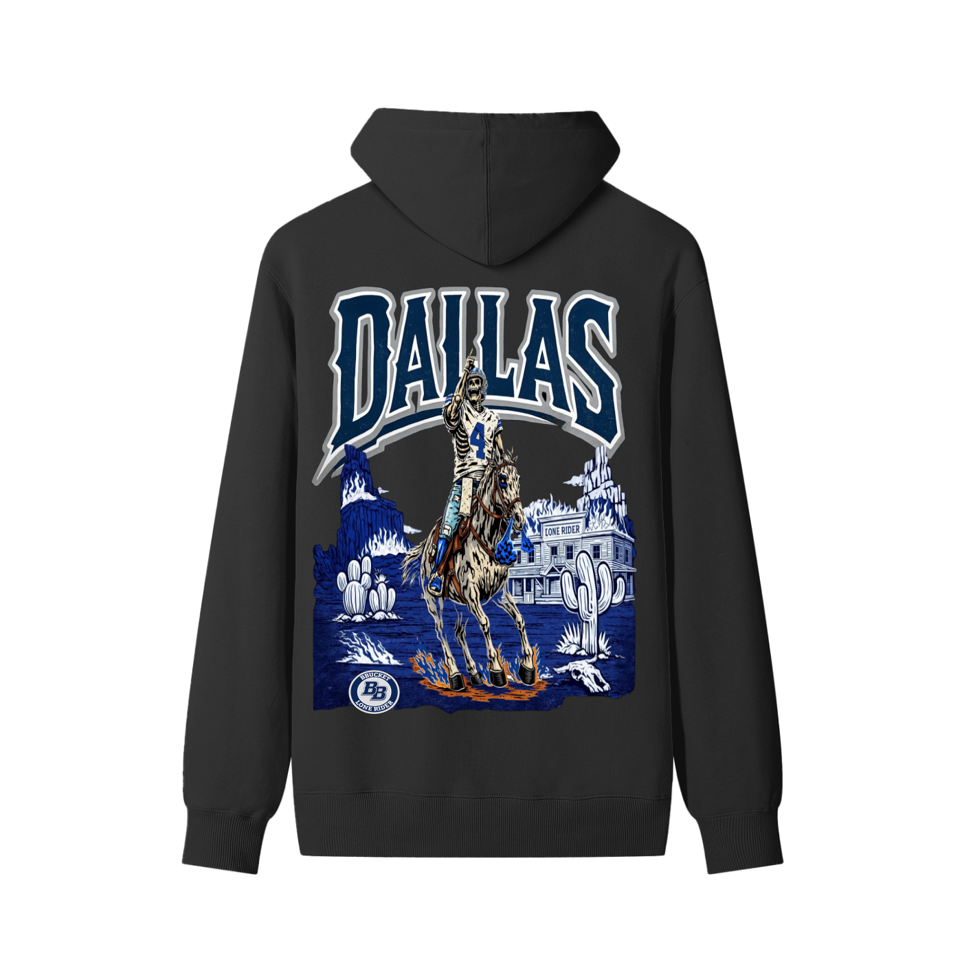 LONE RIDER HOODIE - BLACK