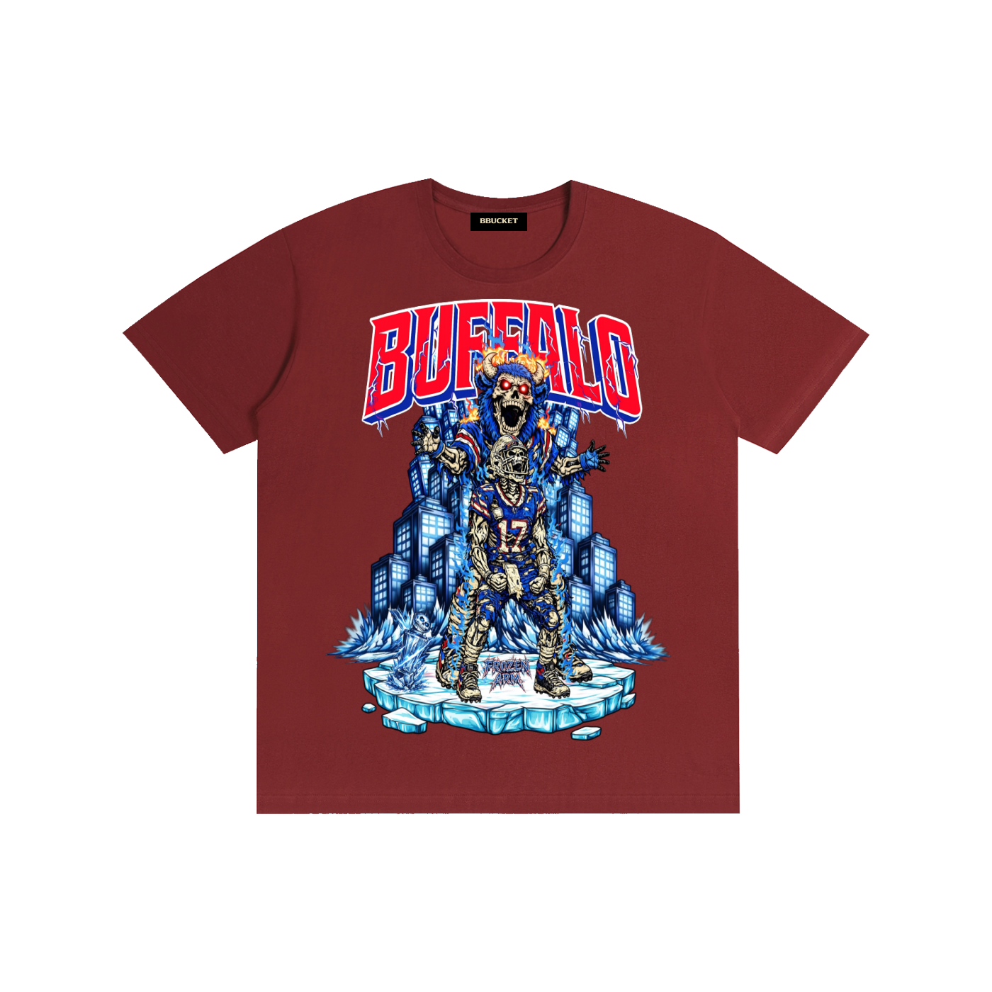 FROZEN ARM TEE - DARK RED