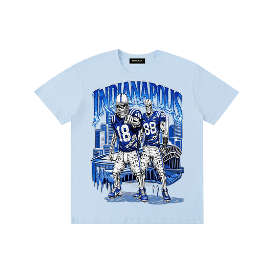 CHAOS CHECK TEE - SKY BLUE